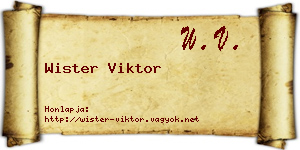 Wister Viktor névjegykártya